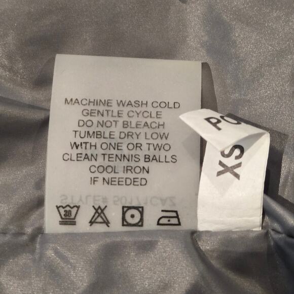 My Anorak Metallic Silver Long-Line Double Zipper Down Puffer Vest, Size XS - Picture 12 of 12